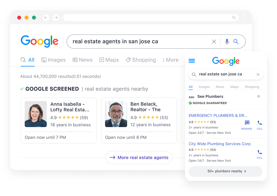 Google Screened local service ads for real estate